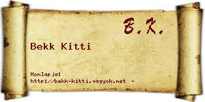 Bekk Kitti névjegykártya