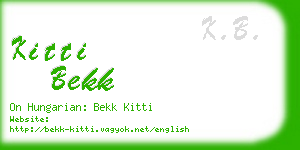 kitti bekk business card